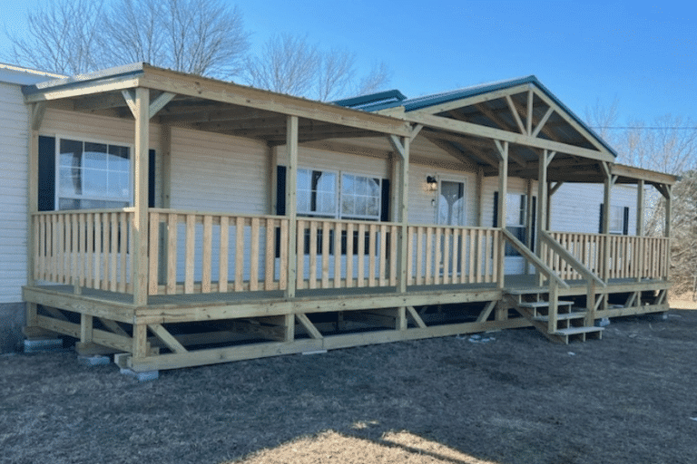 10x40 metal roof and wood porch