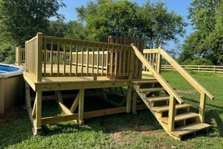 12x28 aboveground pool deck in bowling green ky - 1