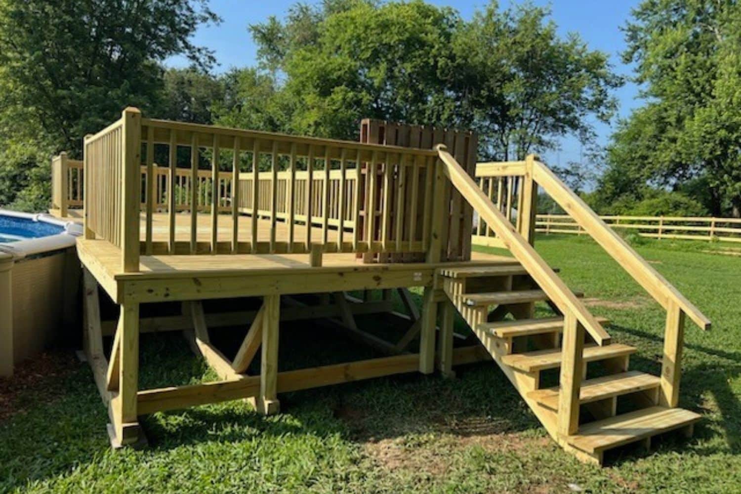 12x28 aboveground pool deck in bowling green ky - 1