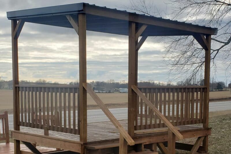 8x12 Portable Decks with Brown Stain