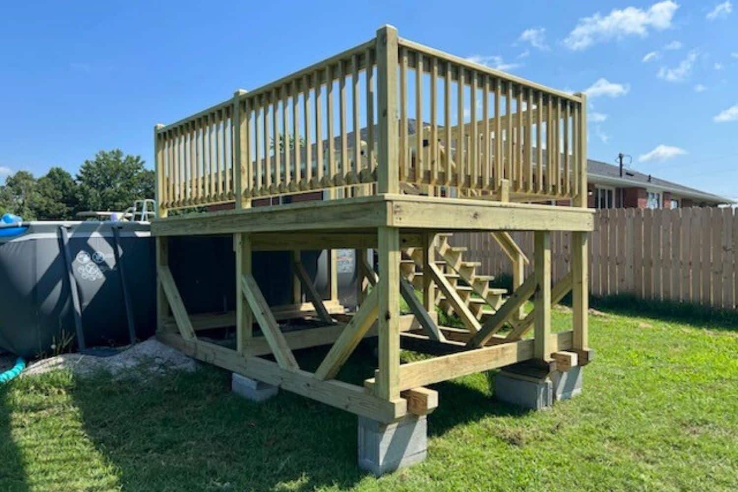 8x12 aboveground pool deck in rochester kentucky