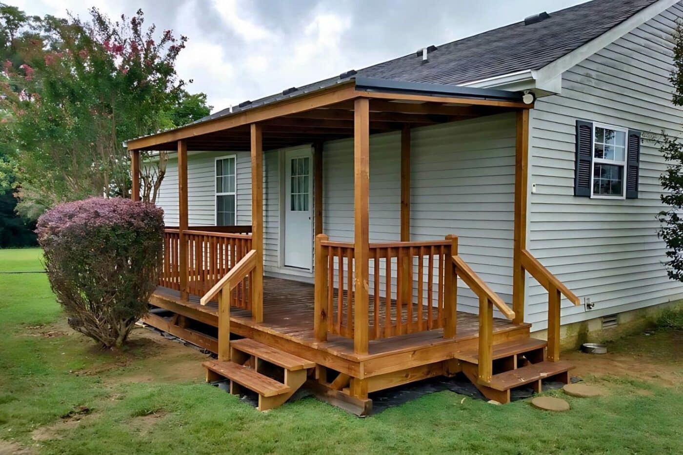A House porch for sale in kentucky with roof and two steps
