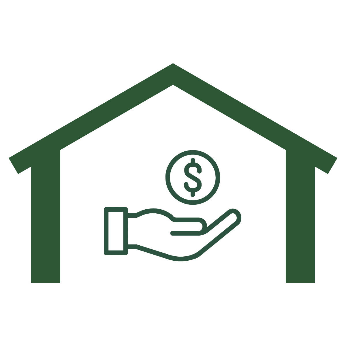 Mobile Home Decks 21 Green structure with hand and coin