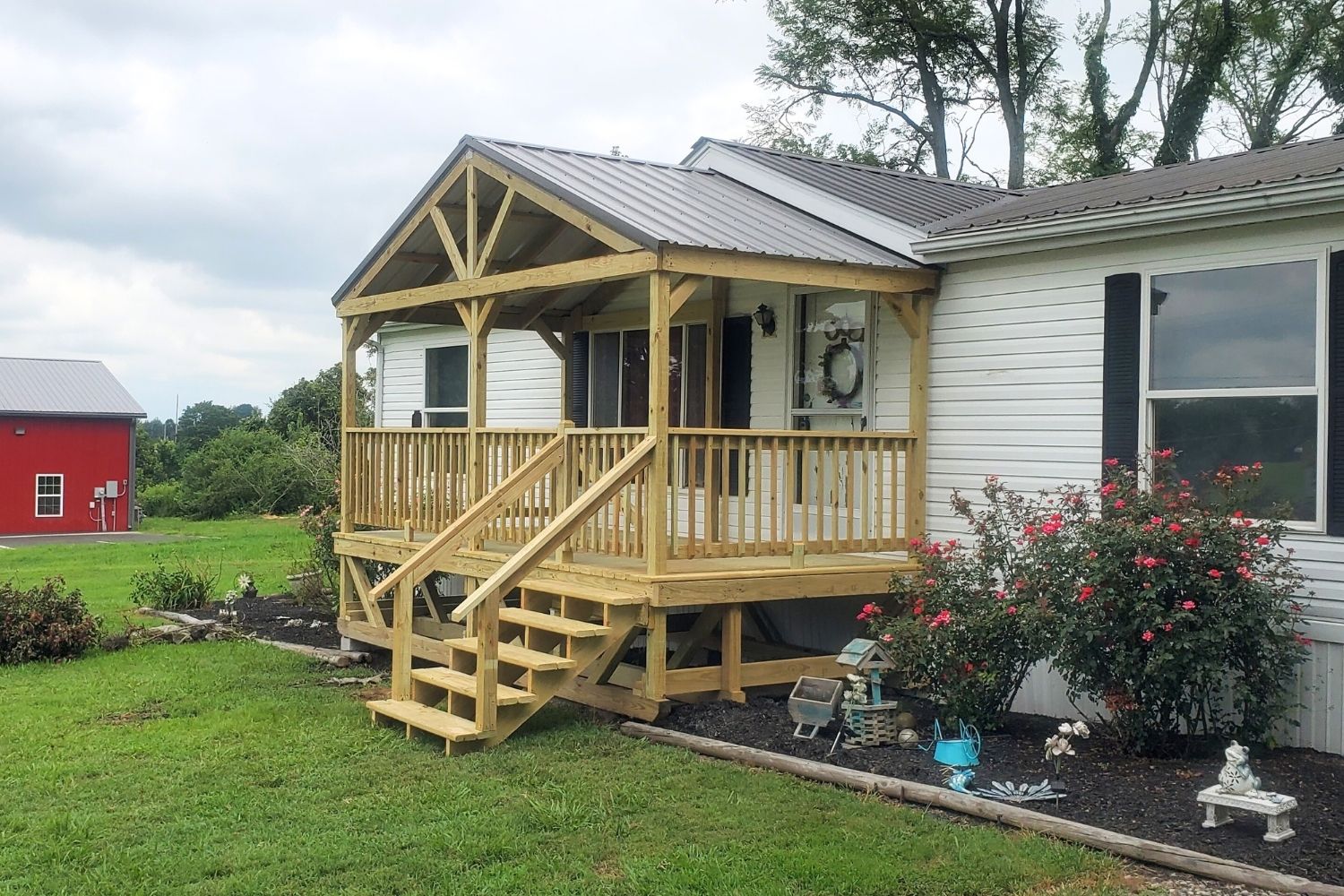 a-frame deck with metal roof in tennessee