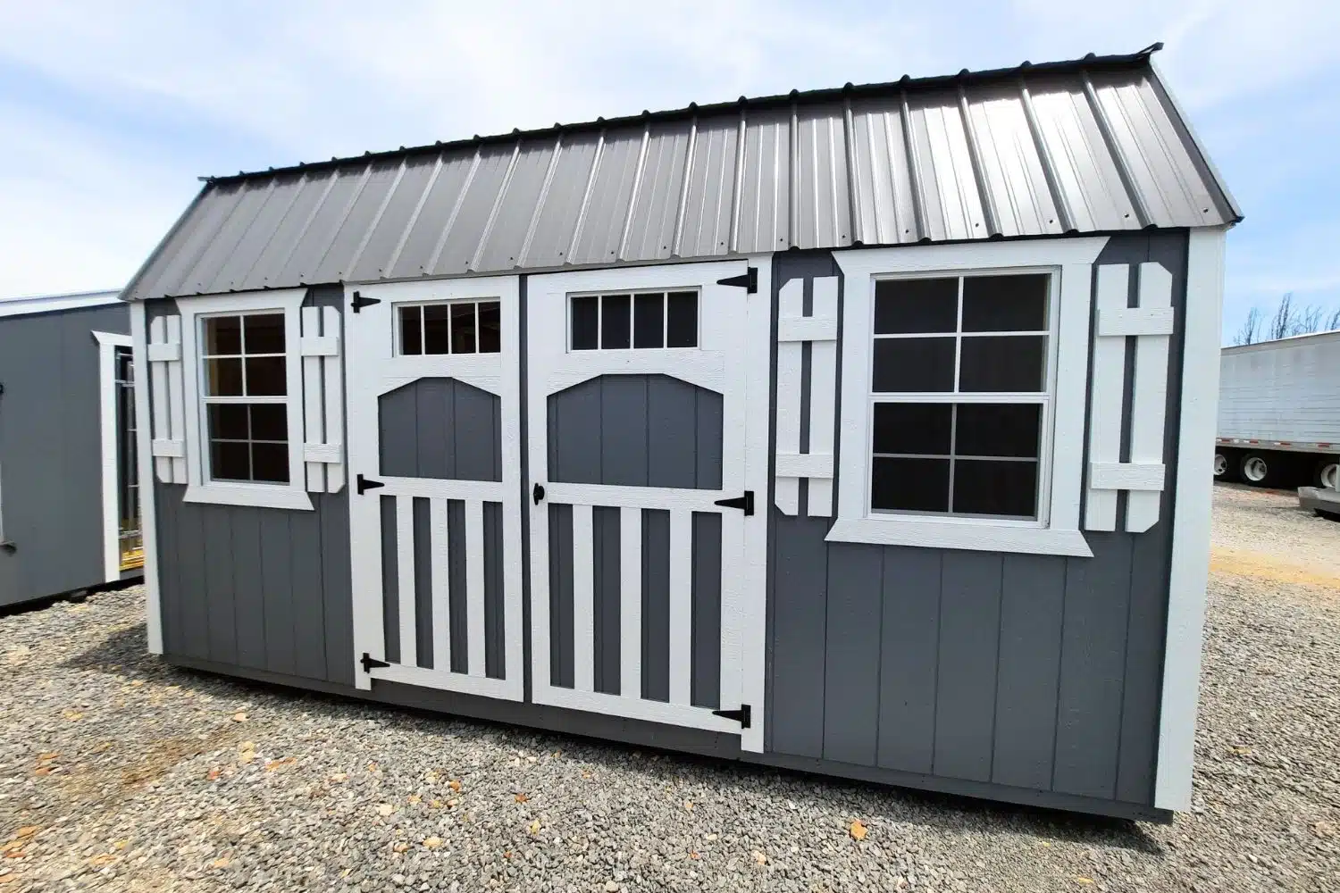 black and gray garden sheds for sale in TN & KY
