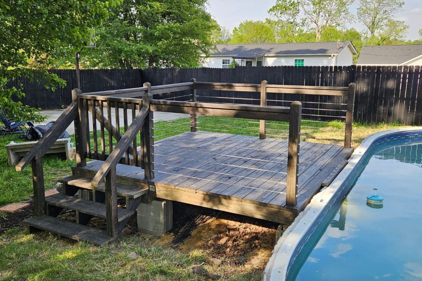 CustomBuilt 10x10 Pool Deck In Burns TN Completed Project