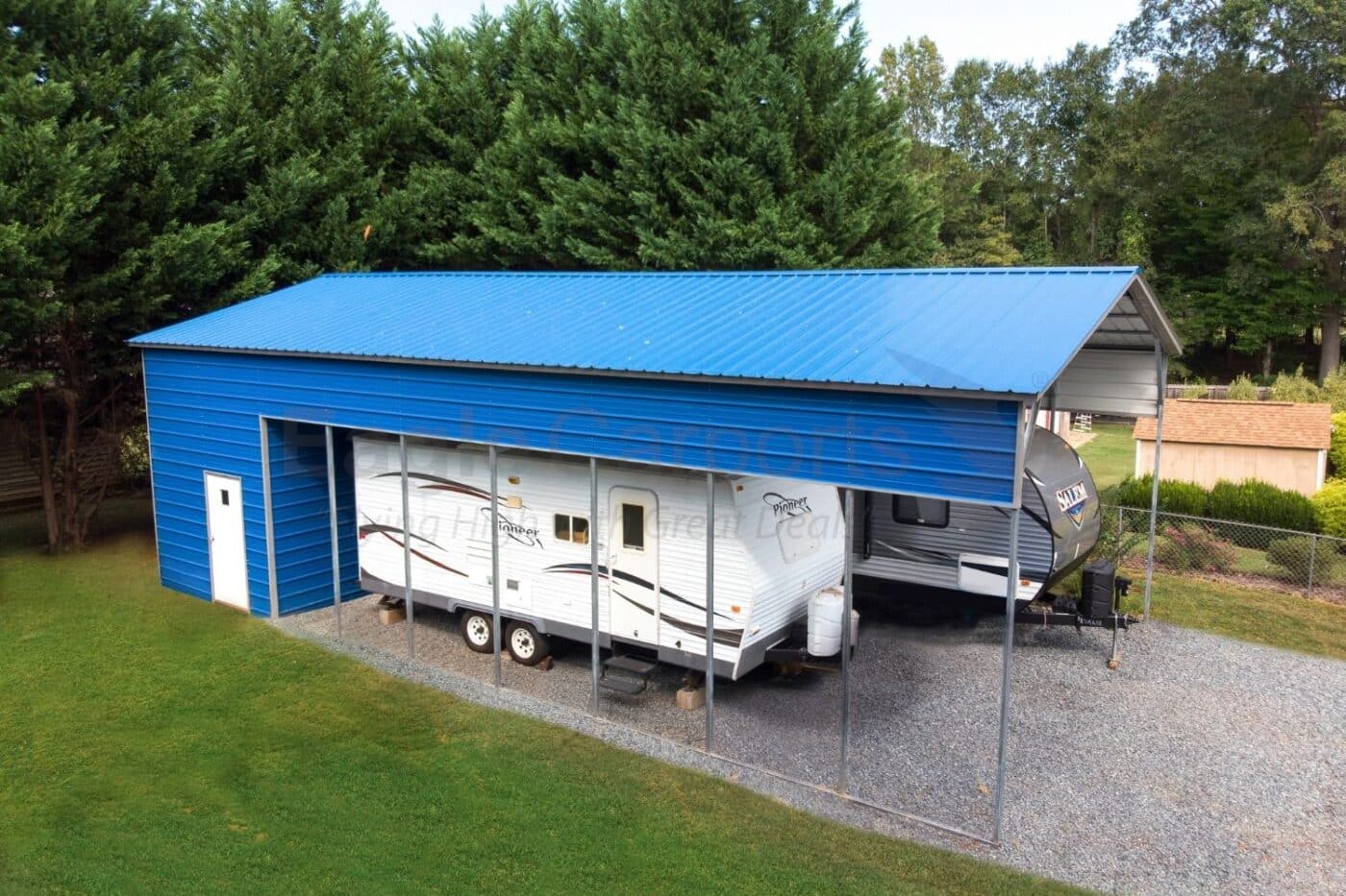 medium blue carport in TN & KY