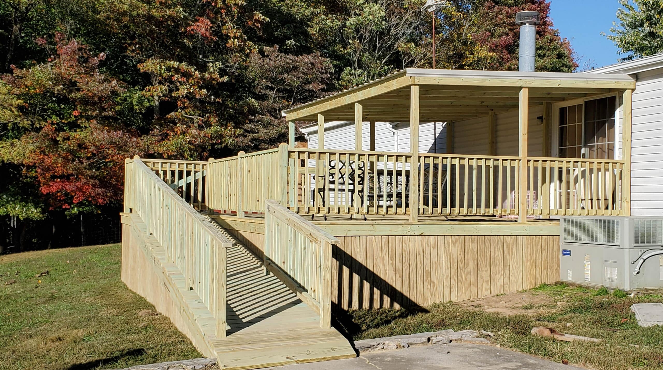 wooden deck ramp