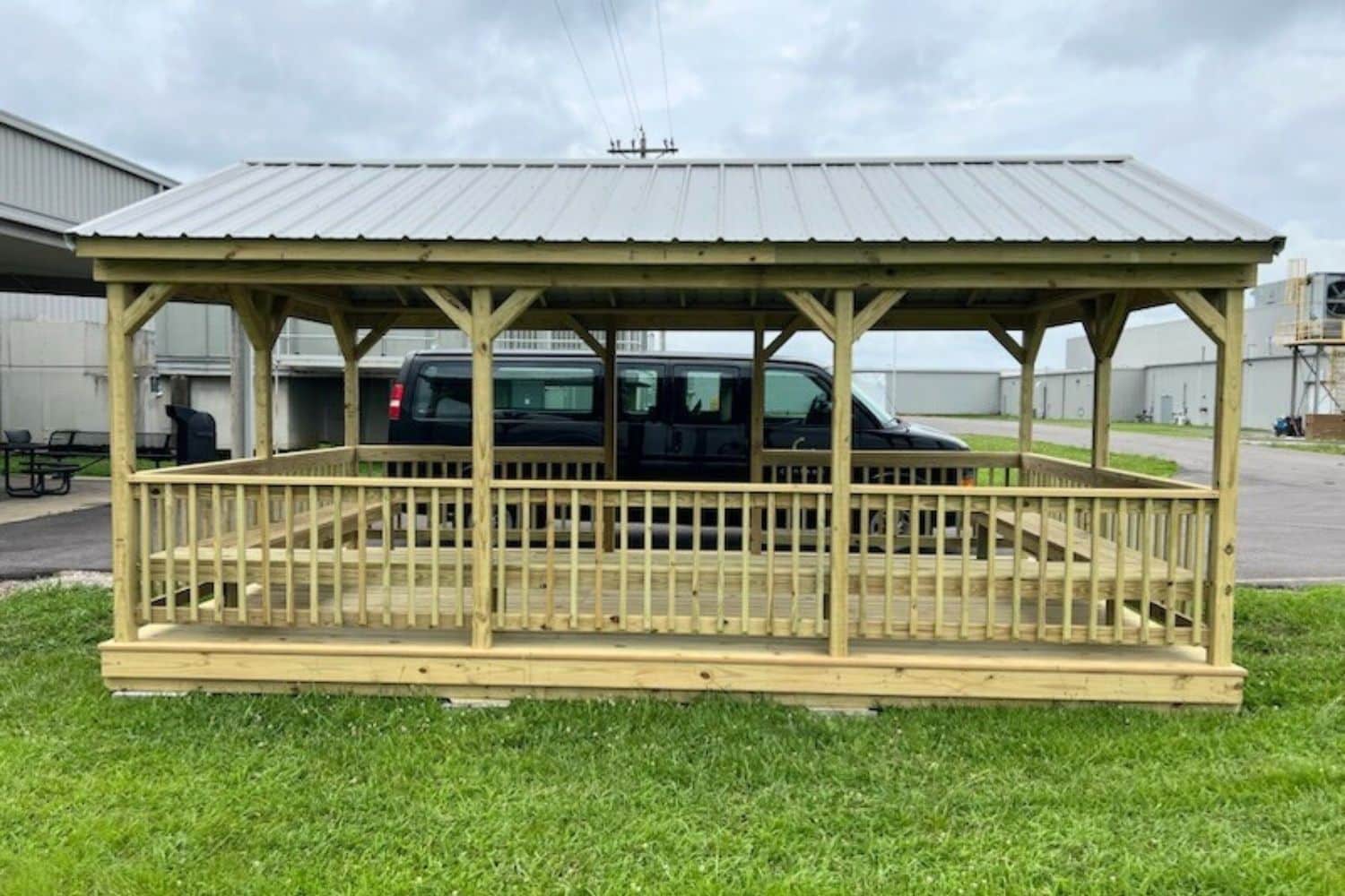 wooden 12x20 pavilion with metal roof in franklin KY